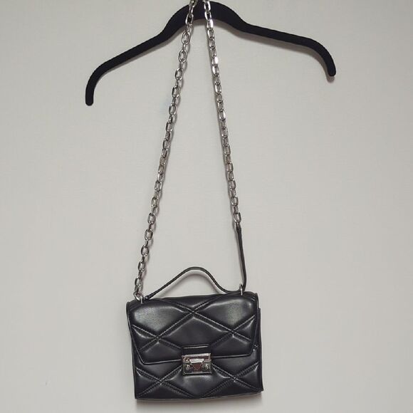Michael Kors Black Quilted Crossbody Bag with Chain Strap - Picture 1 of 10